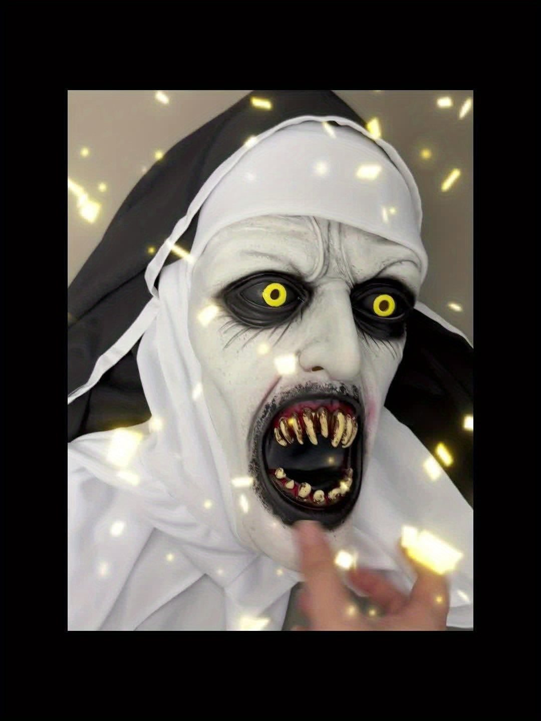 Scary Nun Witch Mask – Realistic Latex Cosplay Prop for Halloween