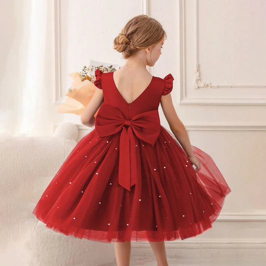 Elegant Kids Dress with Big Bow – Special Occasions