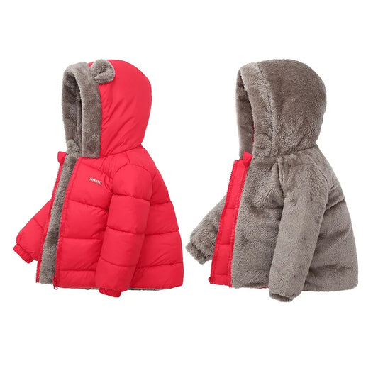 Warm Baby Coat – Padded Cotton Jacket with Hood (Unisex)