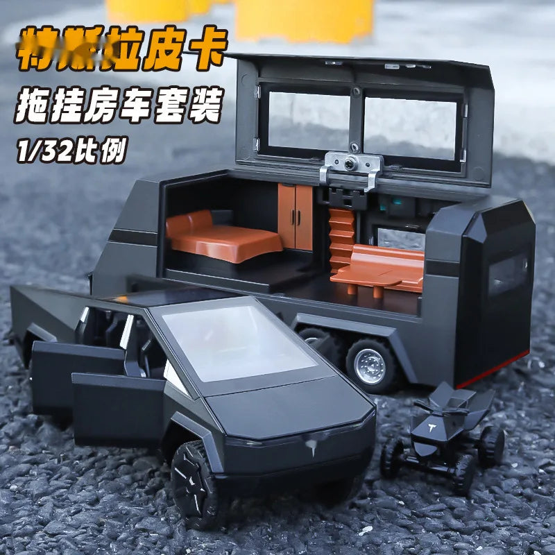1/32 Tesla Cybertruck Diecast Model with Sound & Light - Perfect Gift