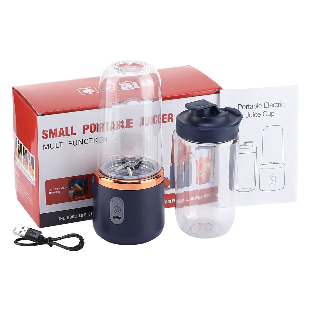 Portable 6-Blade Electric Juicer: Fresh Juice Anywhere
