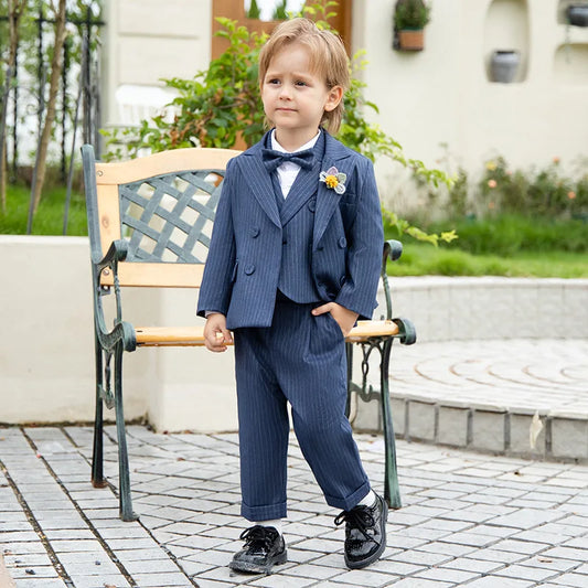 Children’s Striped Suit Set – Wedding & Piano Performance Outfit