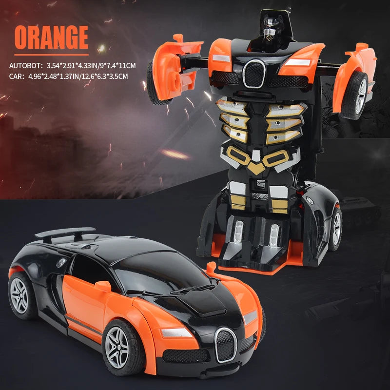 Transforming Robot Race Car - Push & Go Toy for Boys | Easter Gift