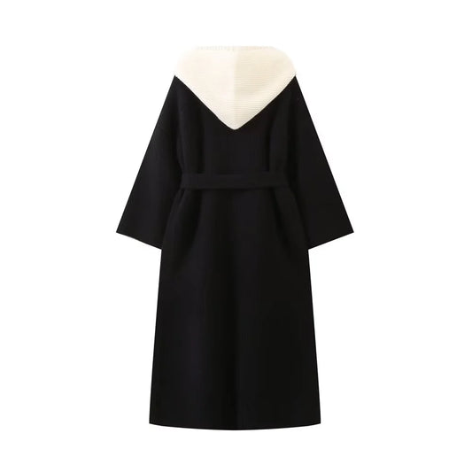 Chic Autumn Hooded Knit Coat – 2-in-1 Style