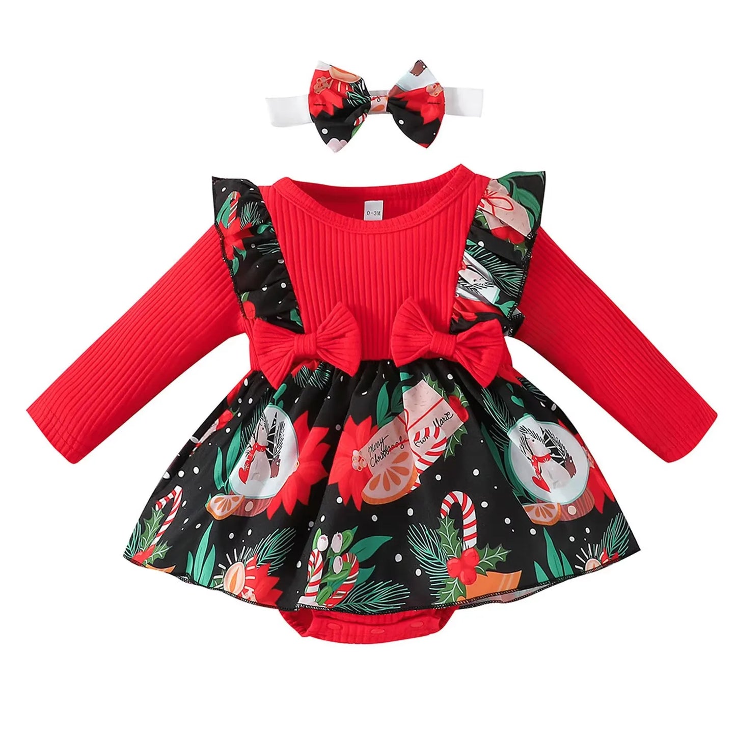 Baby Girl Christmas Party Costume 0–18M