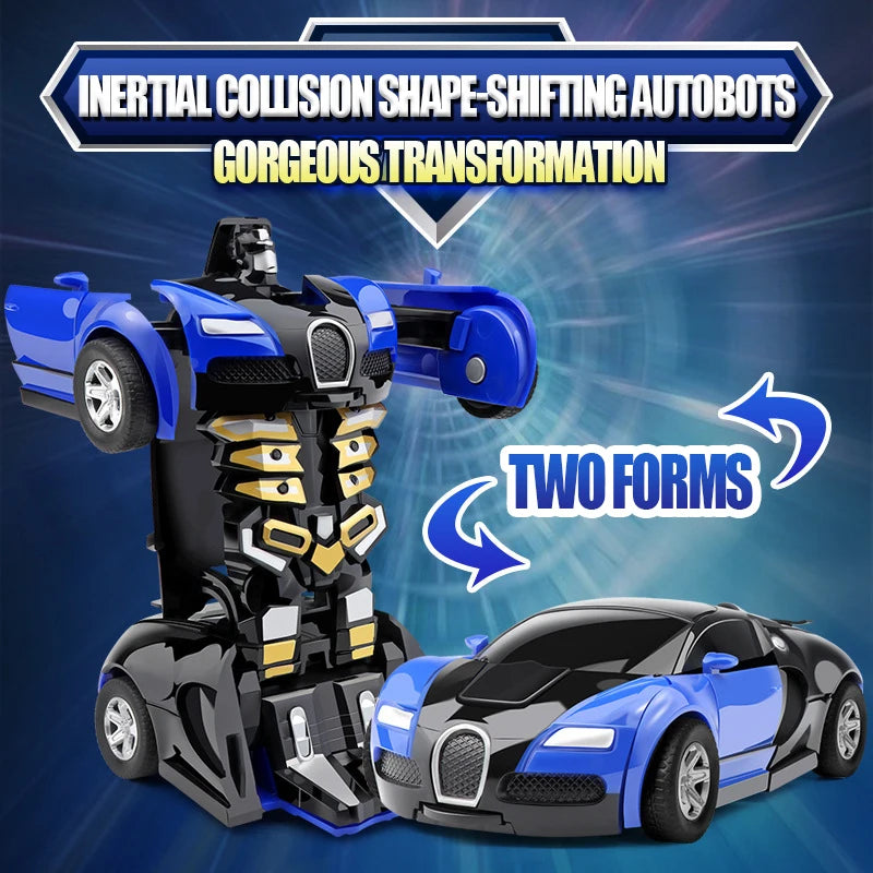 Transforming Robot Race Car - Push & Go Toy for Boys | Easter Gift