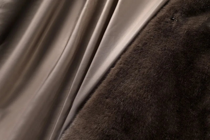 Chic Winter Warmth: Iconic Faux Mink Fur Overcoat