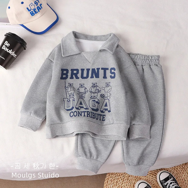 Kids' Warm Polo Tracksuit: Cozy & Stylish for Autumn and Winter