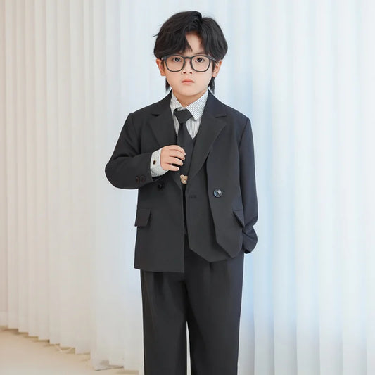Baby Boys’ Classic Suit Set – 4/5Pcs Formal Outfit (1–10 Years)