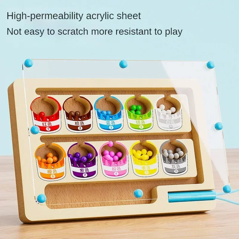 Montessori Magnetic Color Sorting Maze – Sensory Educational Toy for Kids