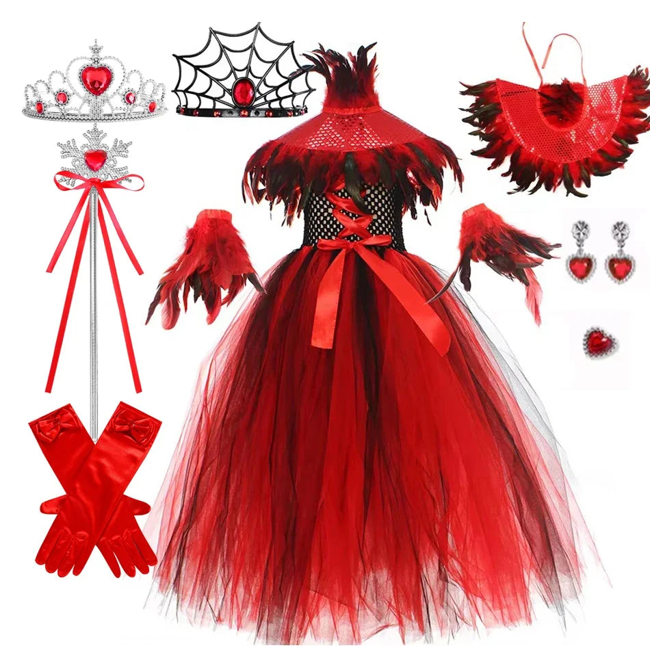 Halloween Gothic Mesh Dress – Kids Vampire Cosplay
