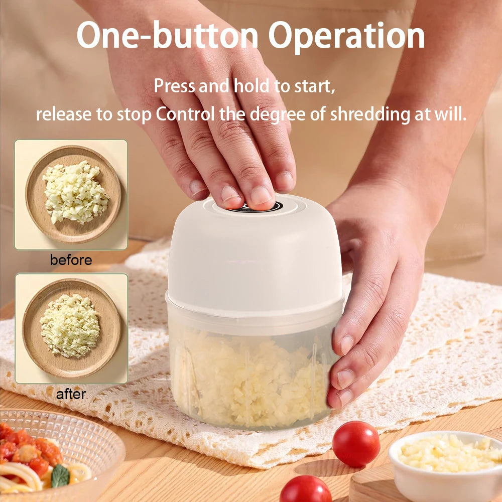 Mini Wireless Electric Food Chopper: Fast, Portable, Multifunctional
