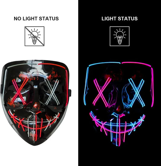 Halloween LED Mask – Poptrend Light-Up Scary Costume Accessory