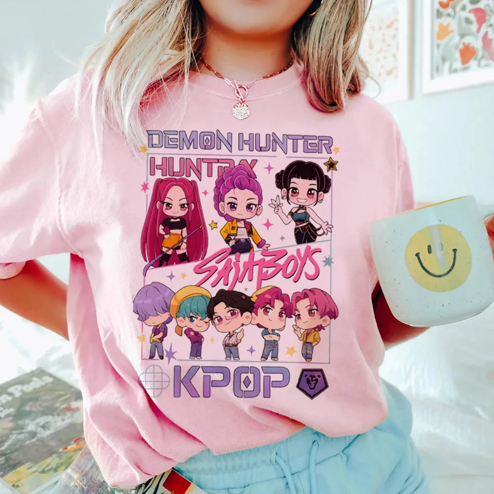 Anime Kpop Demon Hunters Kids T-Shirt – Casual Street Style Top