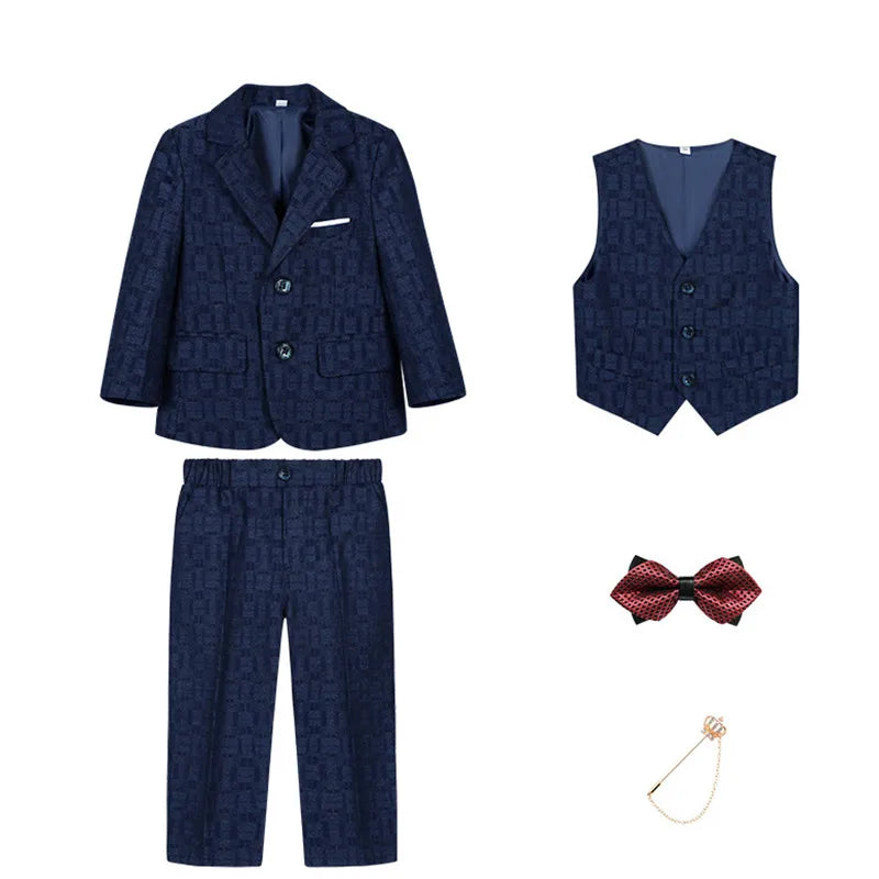 Boys’ Multi-Occasion Suit – Jacket, Vest, Pants & Accessories Set