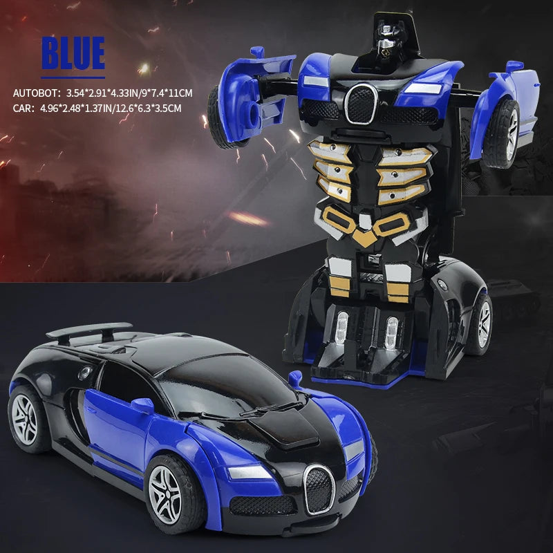 Transforming Robot Race Car - Push & Go Toy for Boys | Easter Gift