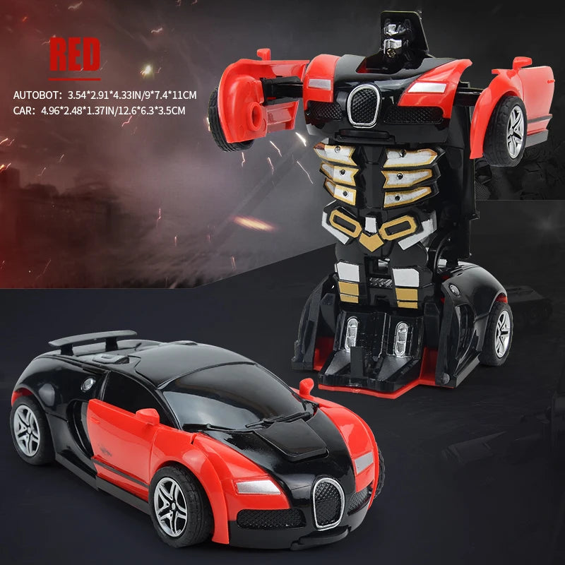 Transforming Robot Race Car - Push & Go Toy for Boys | Easter Gift