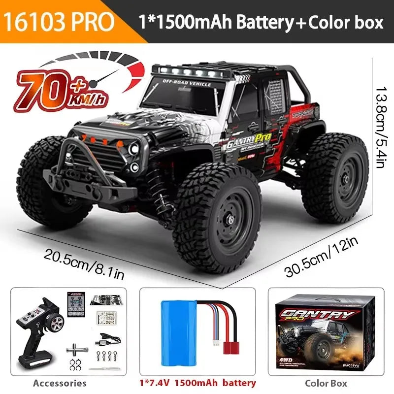 1:16 4WD High-Speed RC Car – 70KM/H Monster Drift Truck
