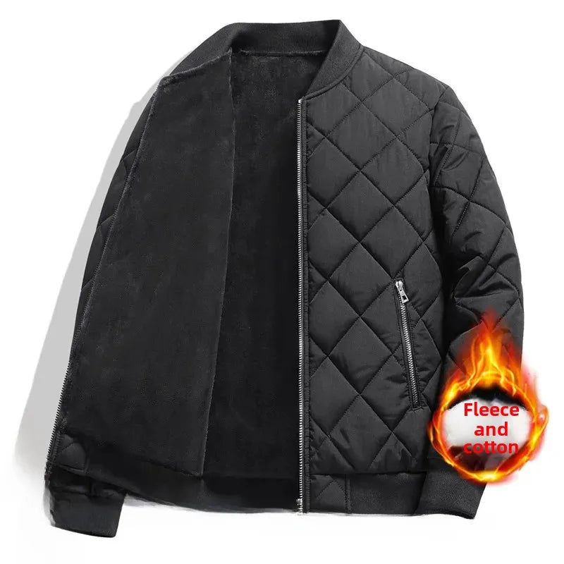 Warm Padded Coat for Men – Casual Fleece Cotton Jacket