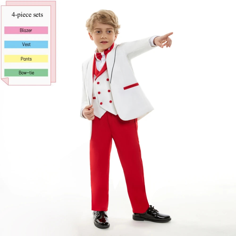 Boys’ Dresswear Outfit – 4-Piece Wedding & Birthday Formal Suit