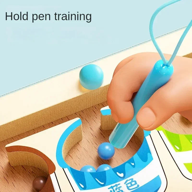 Montessori Magnetic Color Sorting Maze – Sensory Educational Toy for Kids