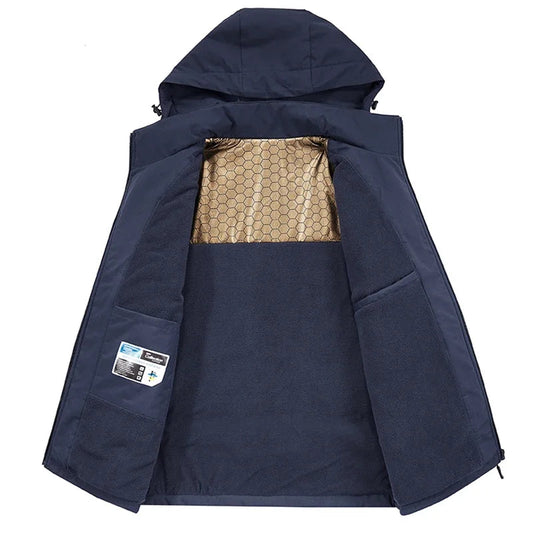 Men’s Solid Color Winter Jacket – Fleece Lined & Windproof