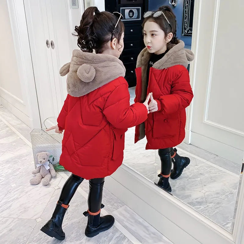 Winter Velvet Thicken Coat for Girls – Fashion & Comfort 2025