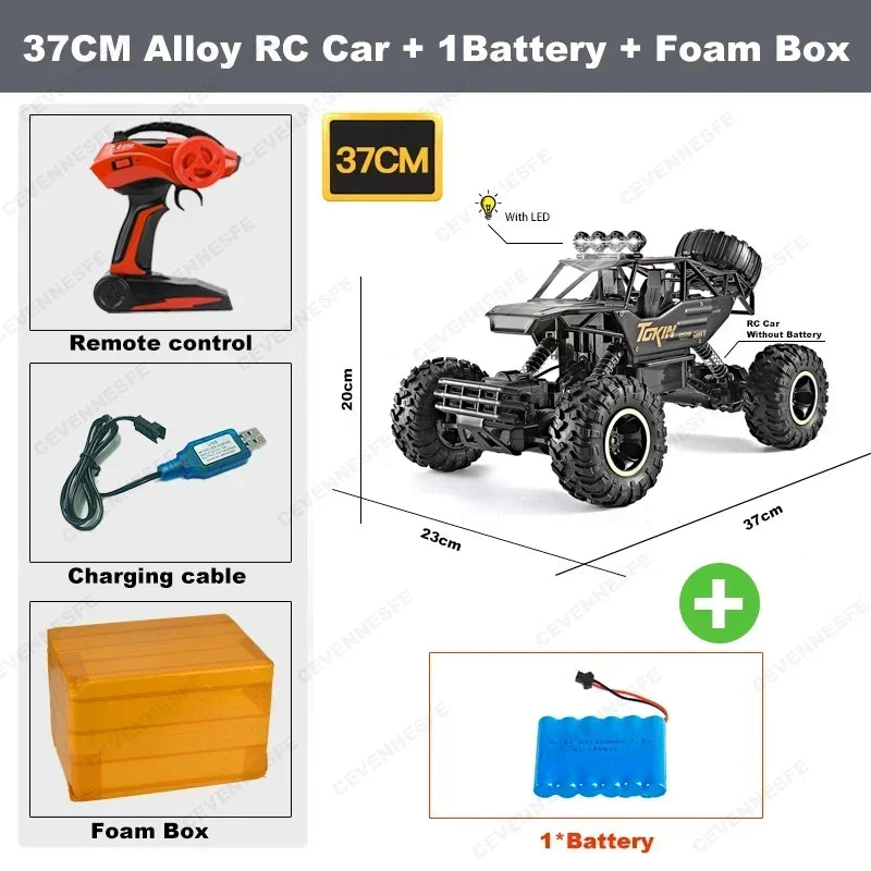 4WD Off-Road RC Car – High-Speed Buggy Truck with LED Lights