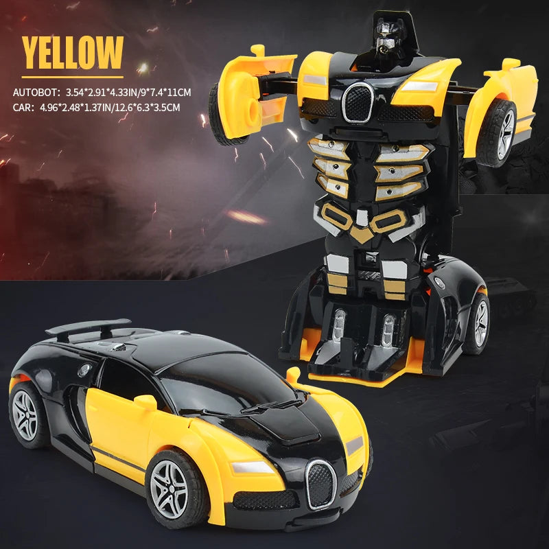Transforming Robot Race Car - Push & Go Toy for Boys | Easter Gift