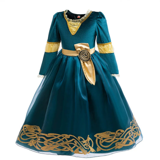 Girls’ Princess Cosplay Dress – Long Sleeve Halloween & Stage Outfit