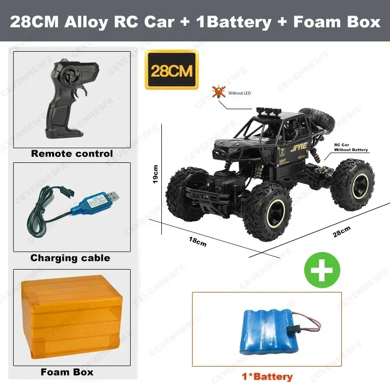 4WD Off-Road RC Car – High-Speed Buggy Truck with LED Lights