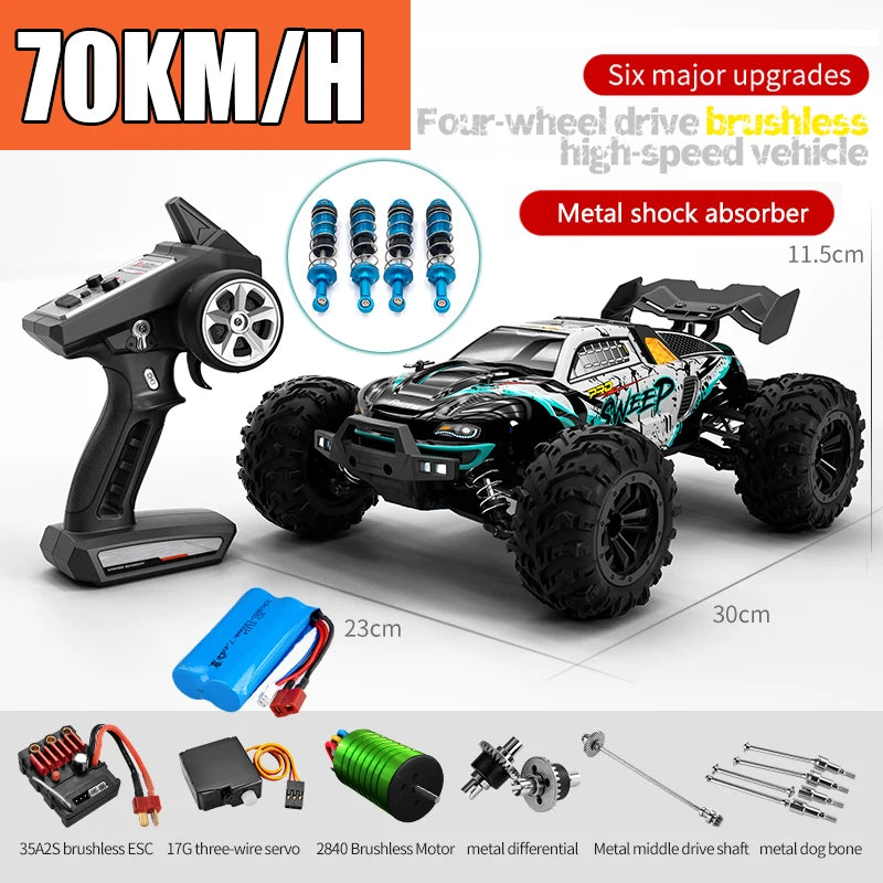 1:16 RC Off-Road Car – High-Speed 4WD Monster Truck with LED Lights