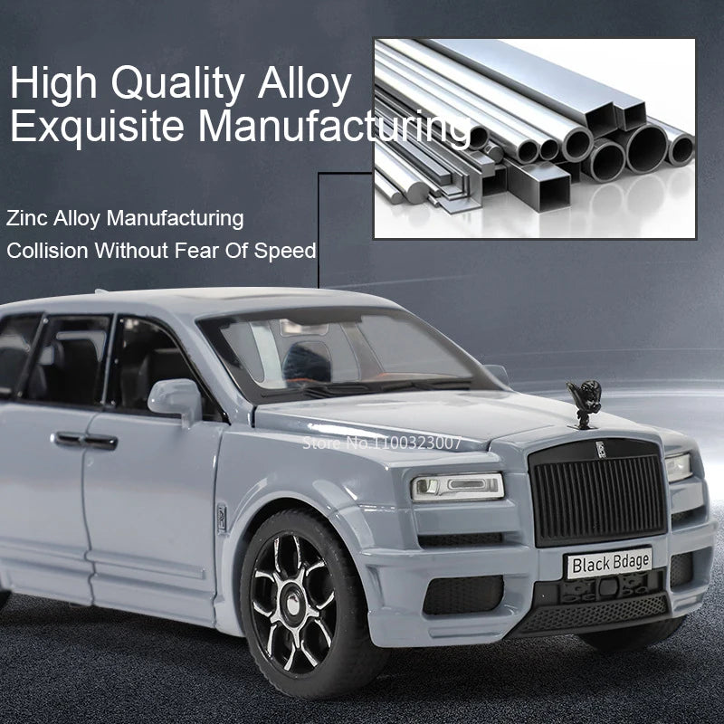 1/32 Rolls Royce Cullinan Diecast RV Model with Sound & Light – Luxury Toy Gift!