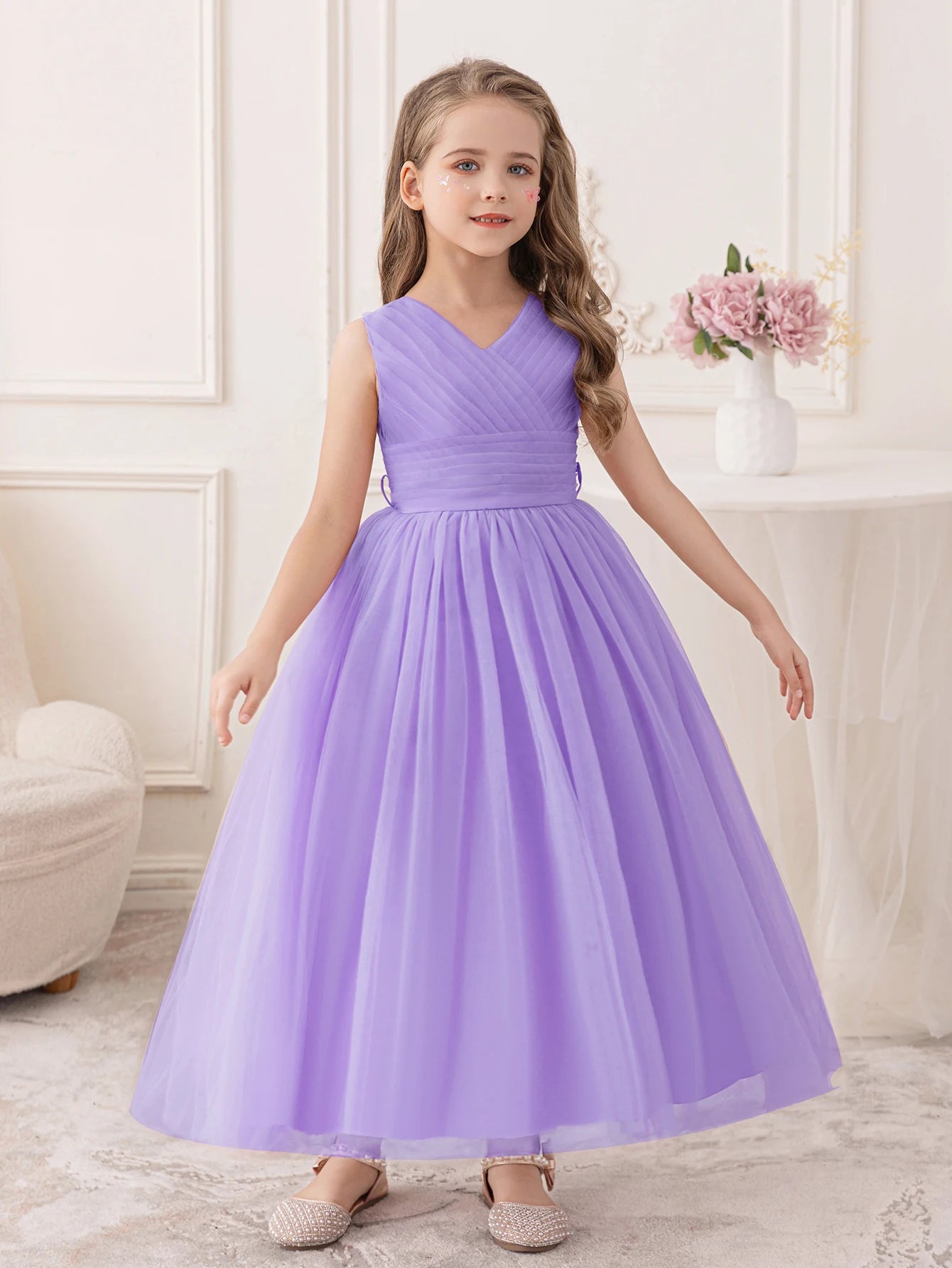 Purple Bridesmaid & Birthday Gown for Girls