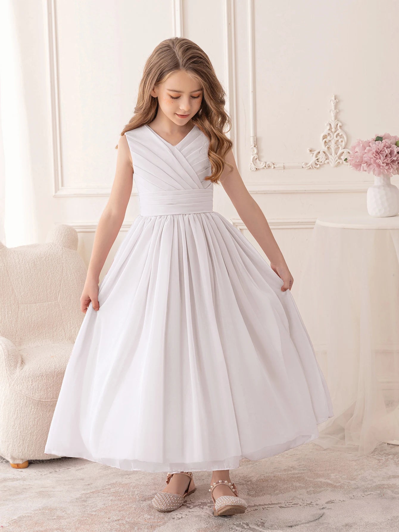 White Tulle Princess Dress for Girls – Birthday & Party