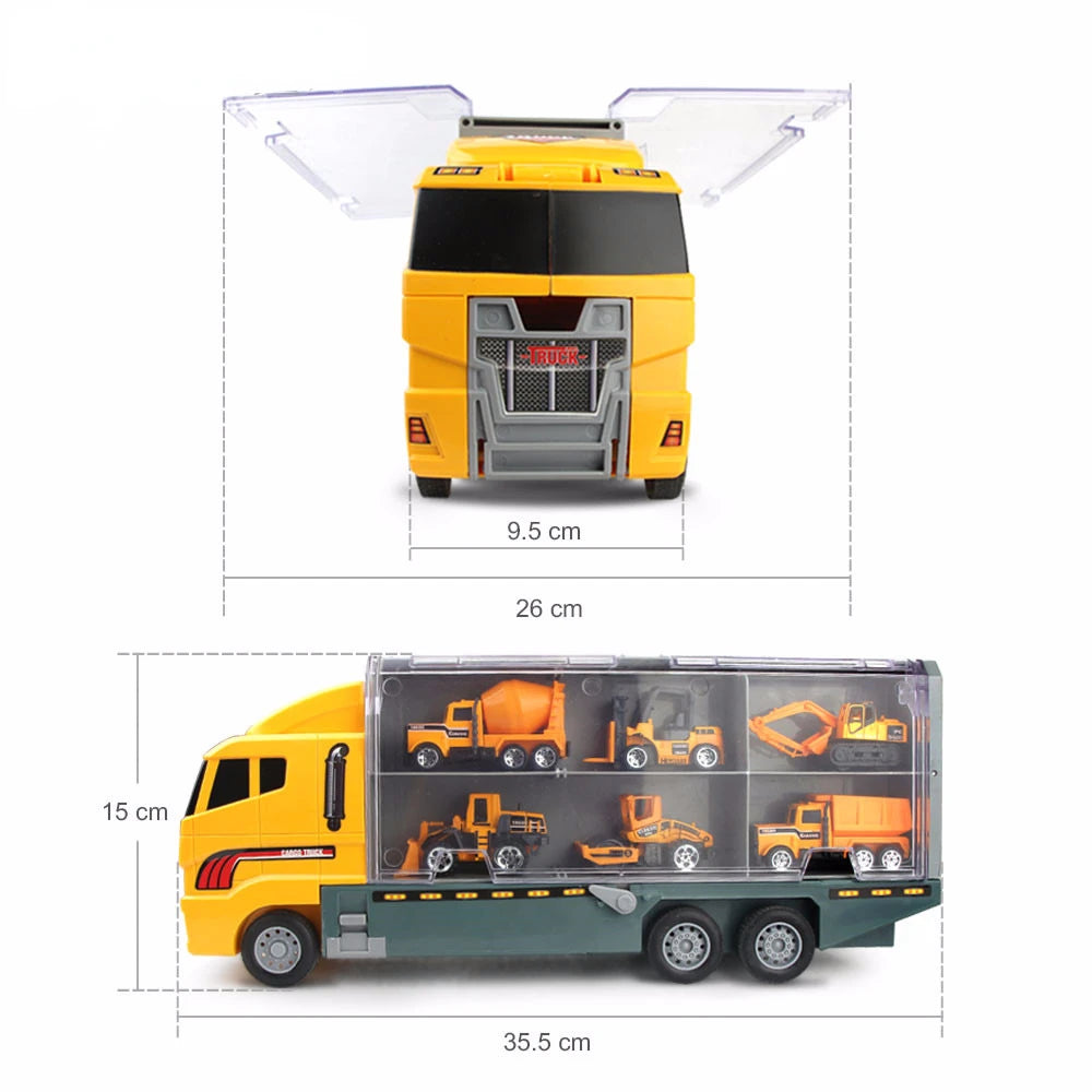 Big Trucks Mini Diecast Set – Carrier, Helicopter, Tank & More for Kids!