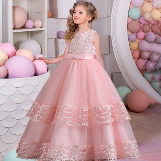 Flower Bow Kids’ Dress – Pageant & Party Wear