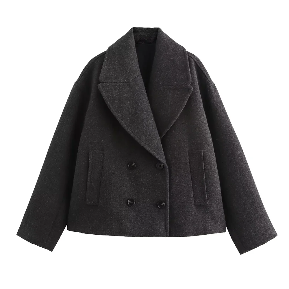 Casual Fall Coat for Women – Double Breasted