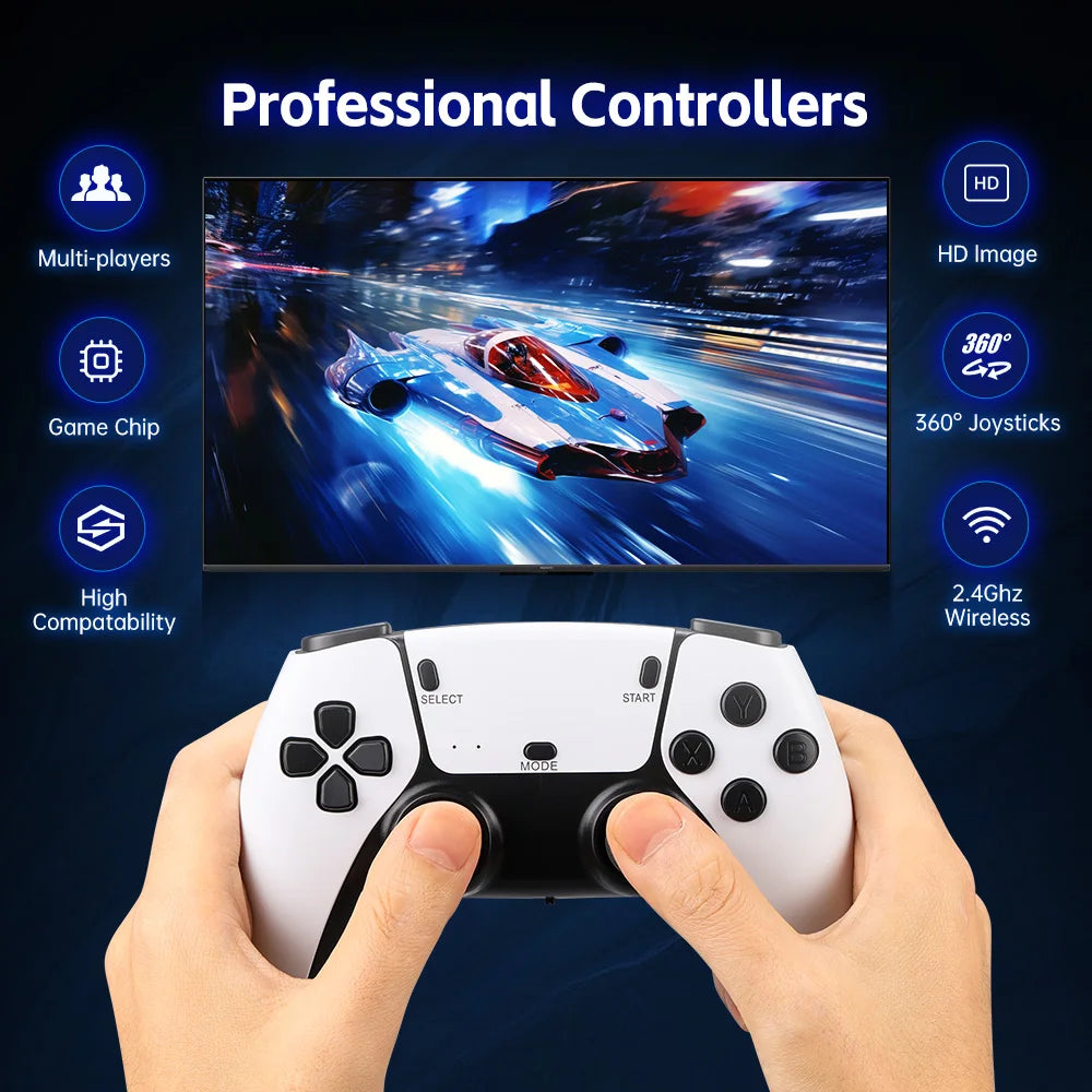 M15 4K Game Stick TV Video Game Console 64G Built-in 20000 Games Retro Handheld Game Player With Wireless Controller Gamepad