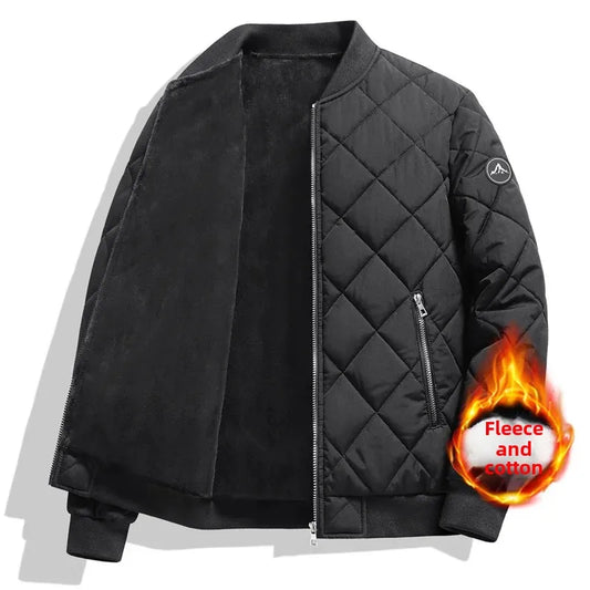 Warm Padded Coat for Men – Casual Fleece Cotton Jacket