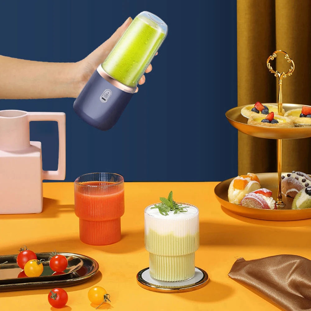 Portable 6-Blade Electric Juicer: Fresh Juice Anywhere