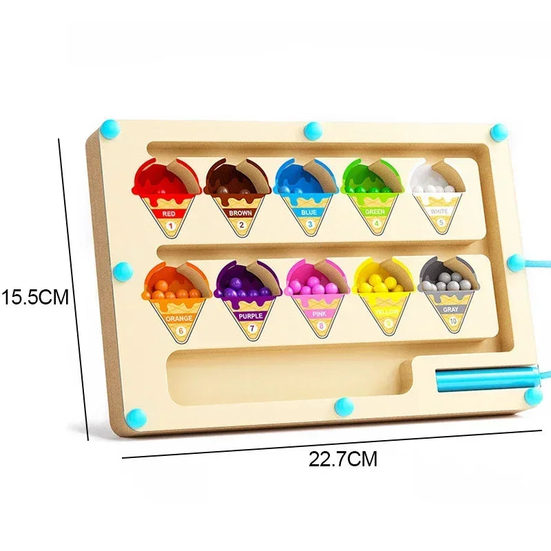 Montessori Magnetic Color Sorting Maze – Sensory Educational Toy for Kids