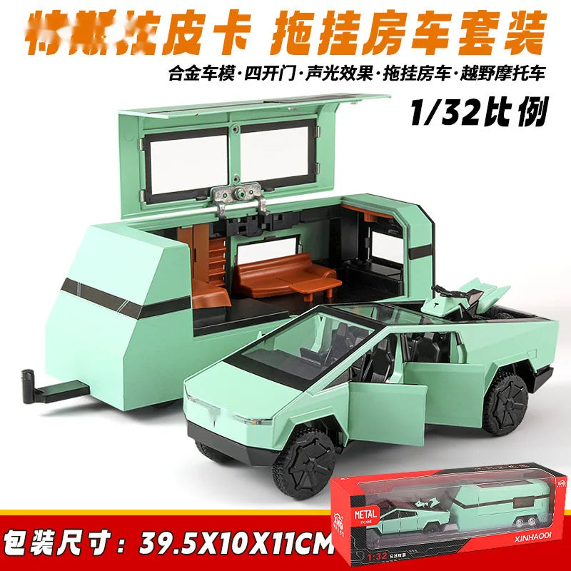 1/32 Tesla Cybertruck Diecast Model with Sound & Light - Perfect Gift