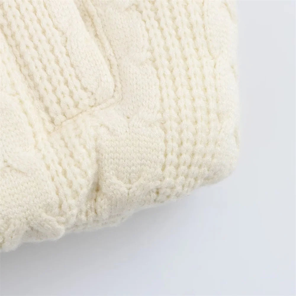 Cozy High Collar Knitted Cotton Jacket