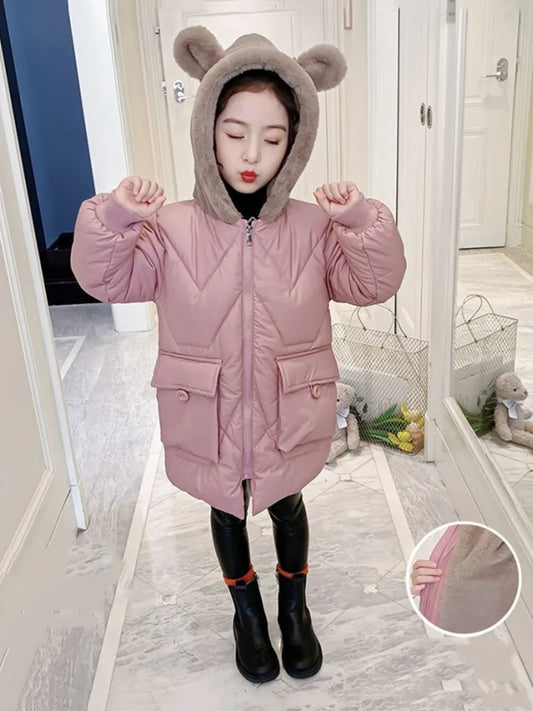 Winter Velvet Thicken Coat for Girls – Fashion & Comfort 2025