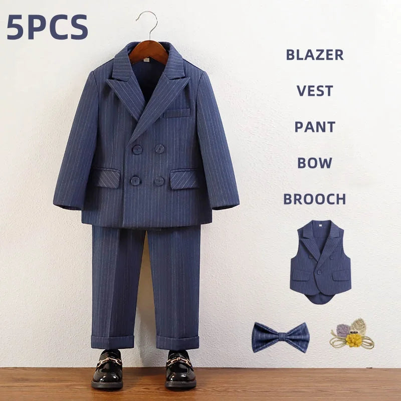 Children’s Striped Suit Set – Wedding & Piano Performance Outfit