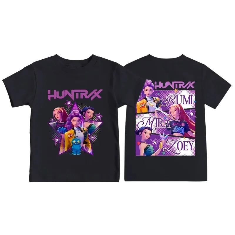 Cute Kpop Demon Hunters Shirt – Summer Short Sleeve for Boys & Girls