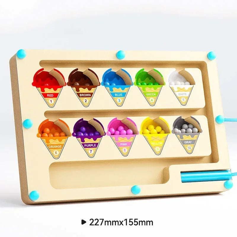 Montessori Magnetic Color Sorting Maze – Sensory Educational Toy for Kids