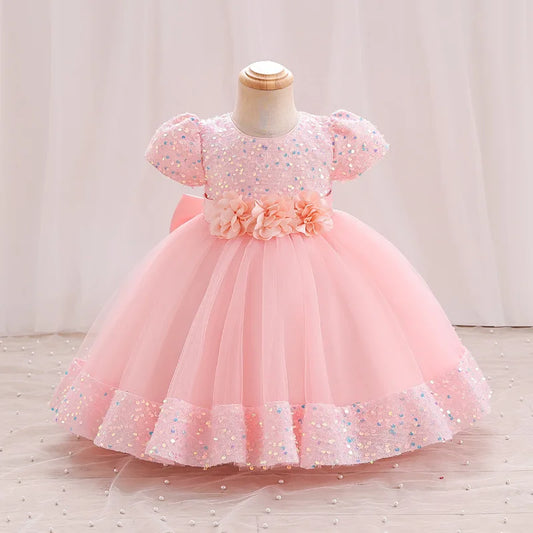 Toddler Princess Dress – Short Sleeve, Sparkly & Fluffy