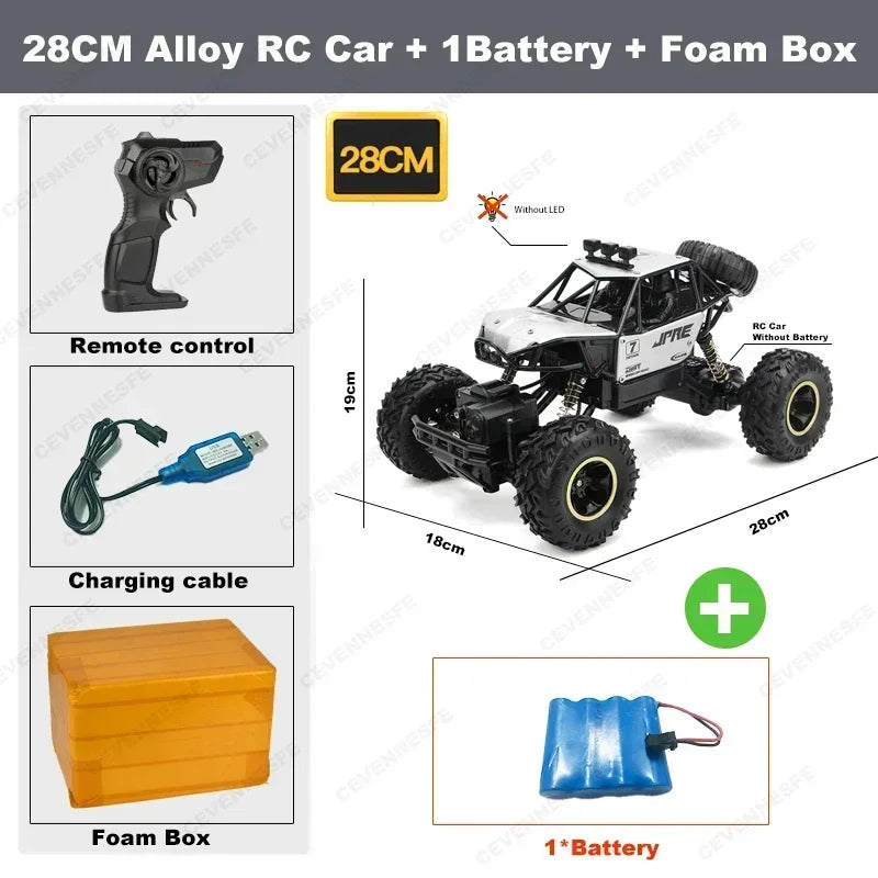 4WD Off-Road RC Car – High-Speed Buggy Truck with LED Lights